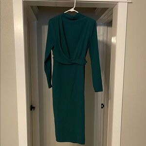 ASOS drape front long sleeve dress